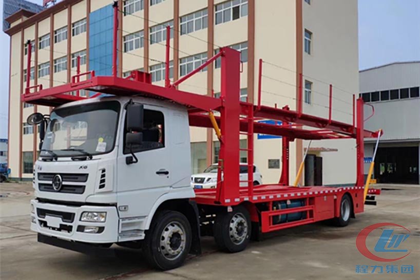 陜汽小三軸中置軸轎運車側(cè)面圖